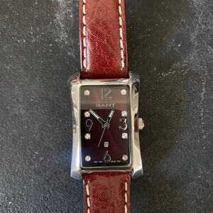 Gant Silver Case Watch with Red Strap